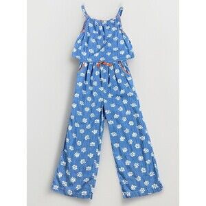 Mini Boden Floral Chambray Jumpsuit Adjustable Girls 13-14